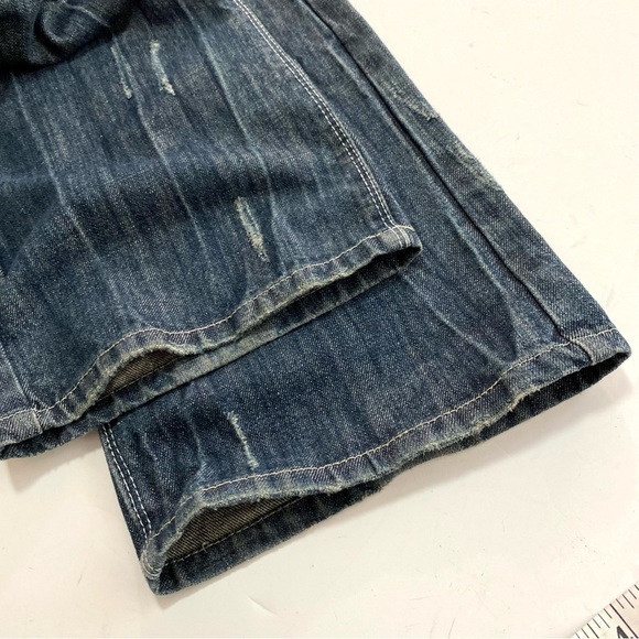 Carbon Black Men Distressed Relaxed Straight Leg Jeans 29x32 Denim - Picture 8 of 16